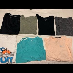 7 women’s workout tanks and tshirts - s